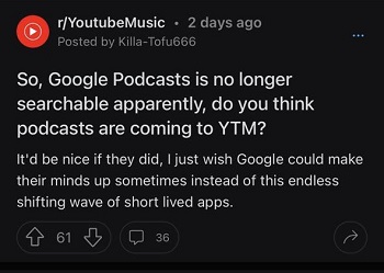 Google Podcasts Digantikan oleh YouTube Music